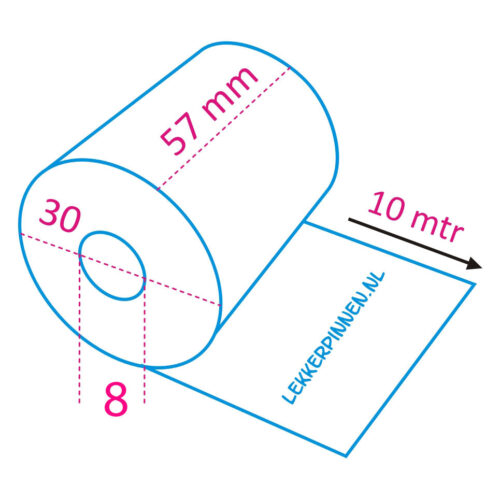 Thermische Tachograafrollen 57x30x8,3 rollen per doos-115