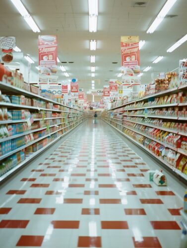 Dit is een foto van een supermarkt en deze is geplaatst in de banner van de informatiepagina over weegschaal etiketten. Wij verkopen verschillende weegschaal etiketten voor onder andere in de supermarkt.